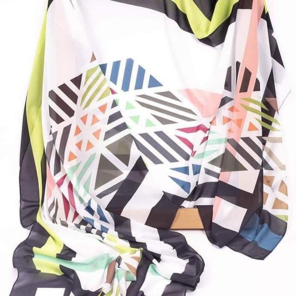 COPY - Le voile milti color crepe chiffon hijab scarf digital printing 170x70 cm